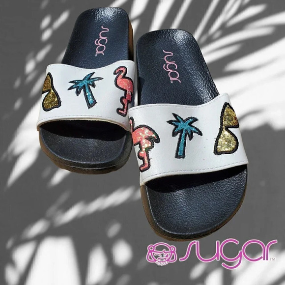 Sugar | Girls Lemonade Pool Slide Sandal | Sequin and Stitch | White - Picture 4 of 8